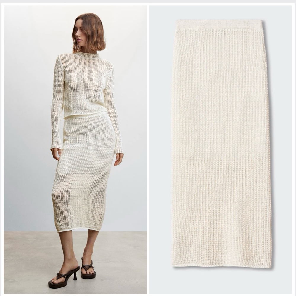 MANGO Openwork knitted skirt Size  L